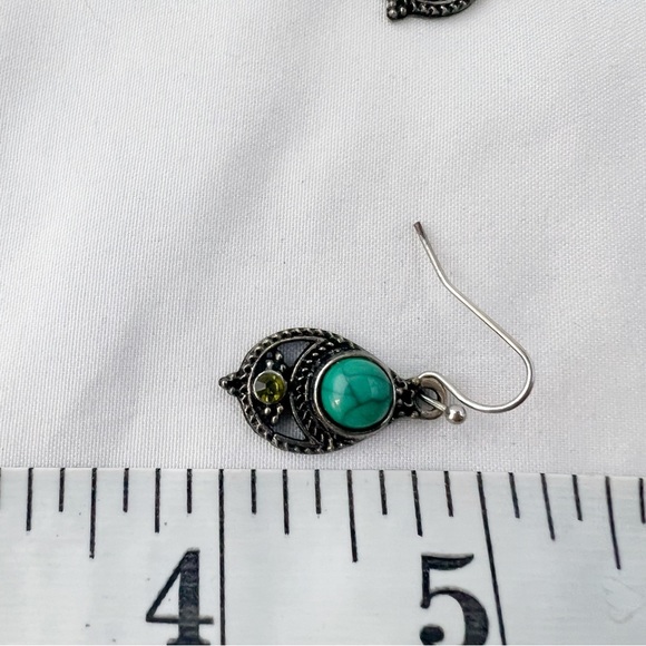 Boho Faux Turquoise Earrings - Picture 6 of 8
